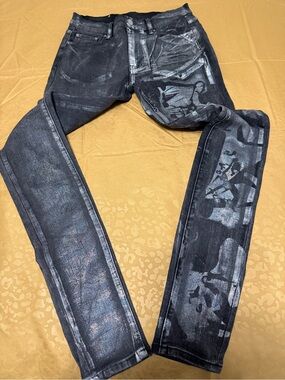 MNML Black Washed glitter Slim Jeans size 30